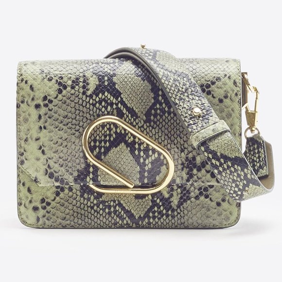 3.1 Phillip Lim Green Snakeskin Alix Mini Shoulder Bag NWT - Picture 1 of 12